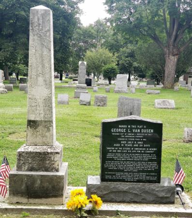George VanDusen headstone and monument